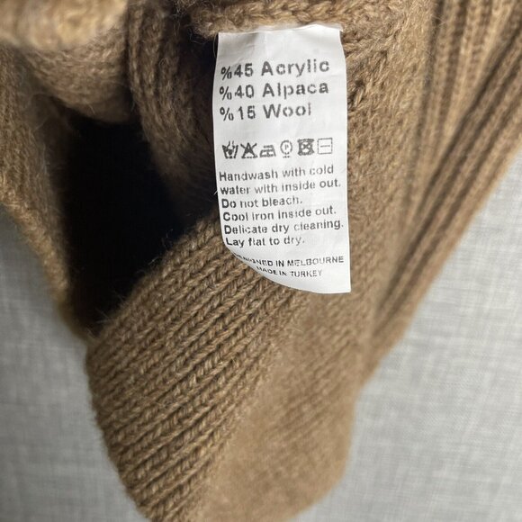 Salt Murphy Wool Sweater Womens Medium Brown Tan Top Sleeveless Alpaca Blend - Picture 10 of 11